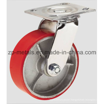 4inch Heavy-Duty Iron PU Swivel Caster Wheel